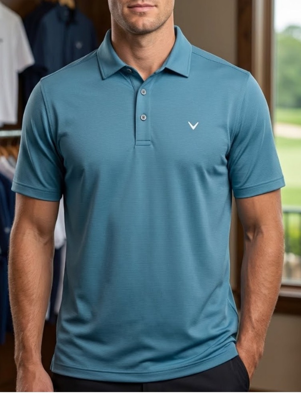 Callaway Short-Sleeve Tattershall Swing Tech Optidri Golf Men's Polo sz S